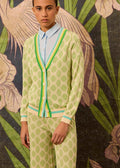 Chaqueta de intarsia verde