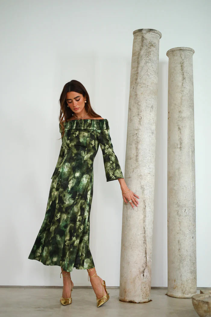 Vestido Nicole estampado verde
