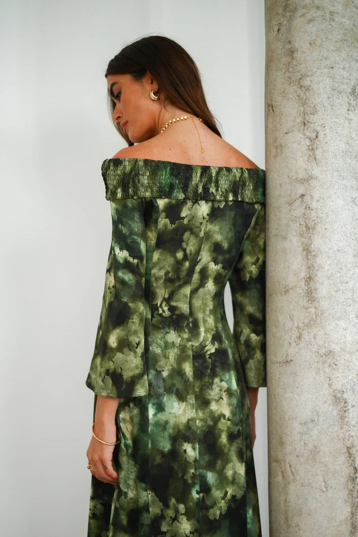 Vestido Nicole estampado verde