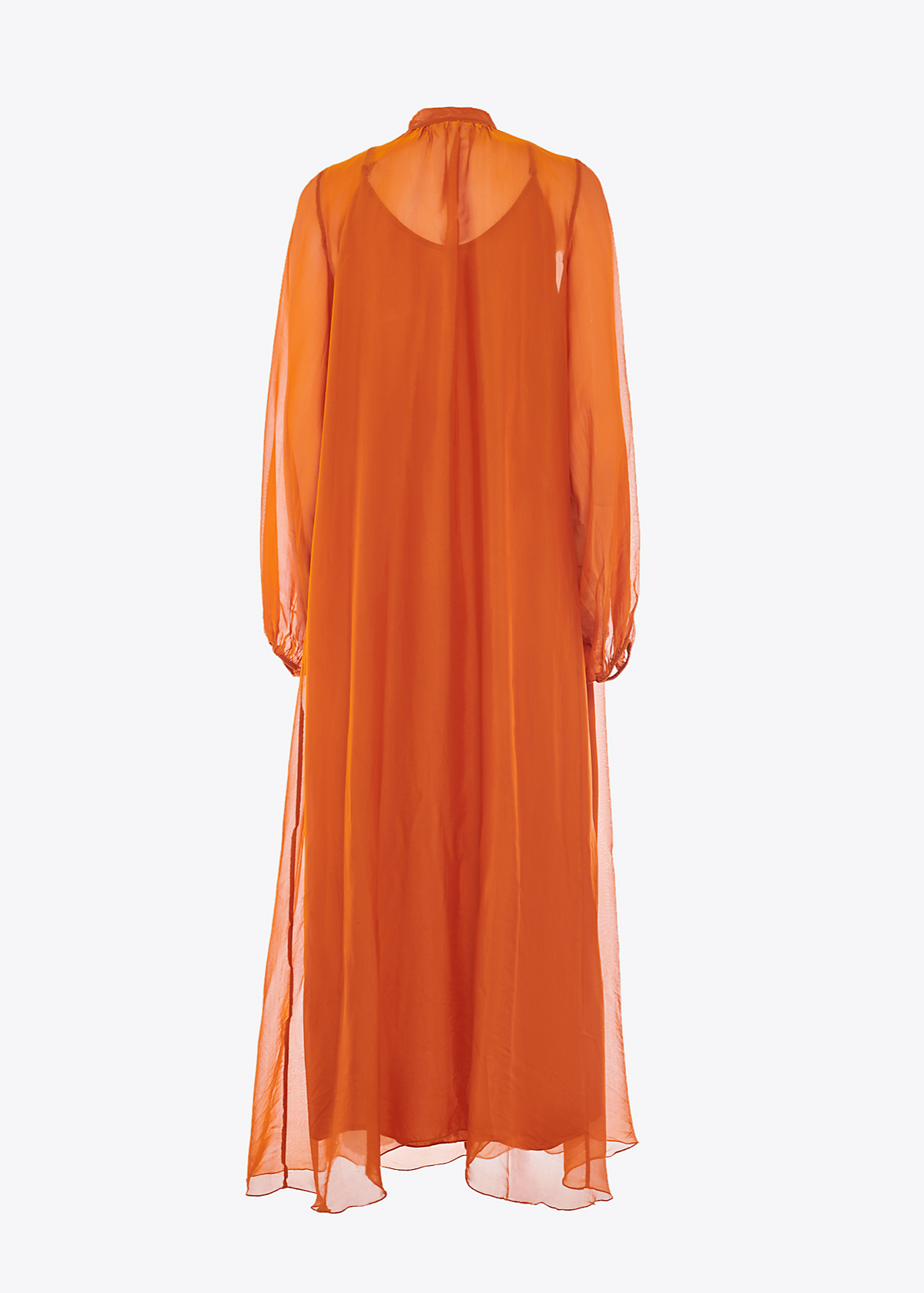 Vestido largo seda naranja