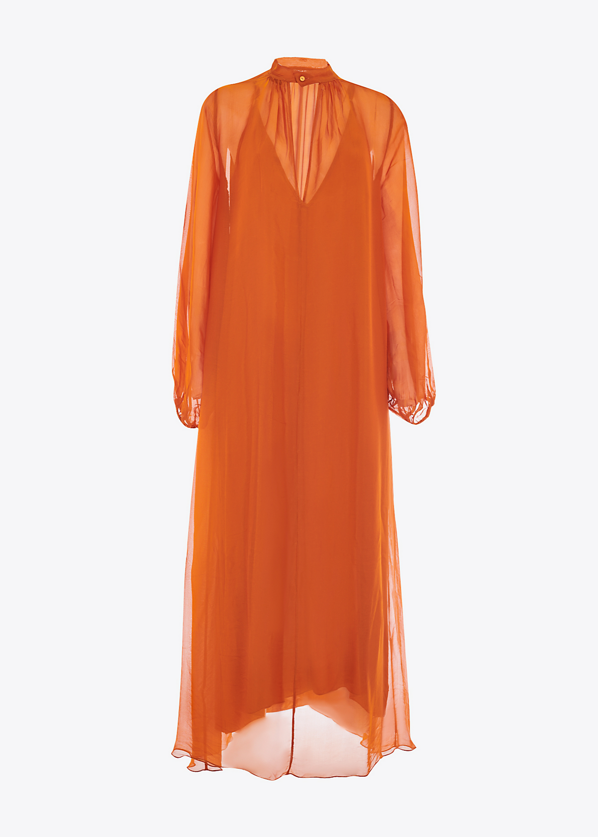 Vestido largo seda naranja