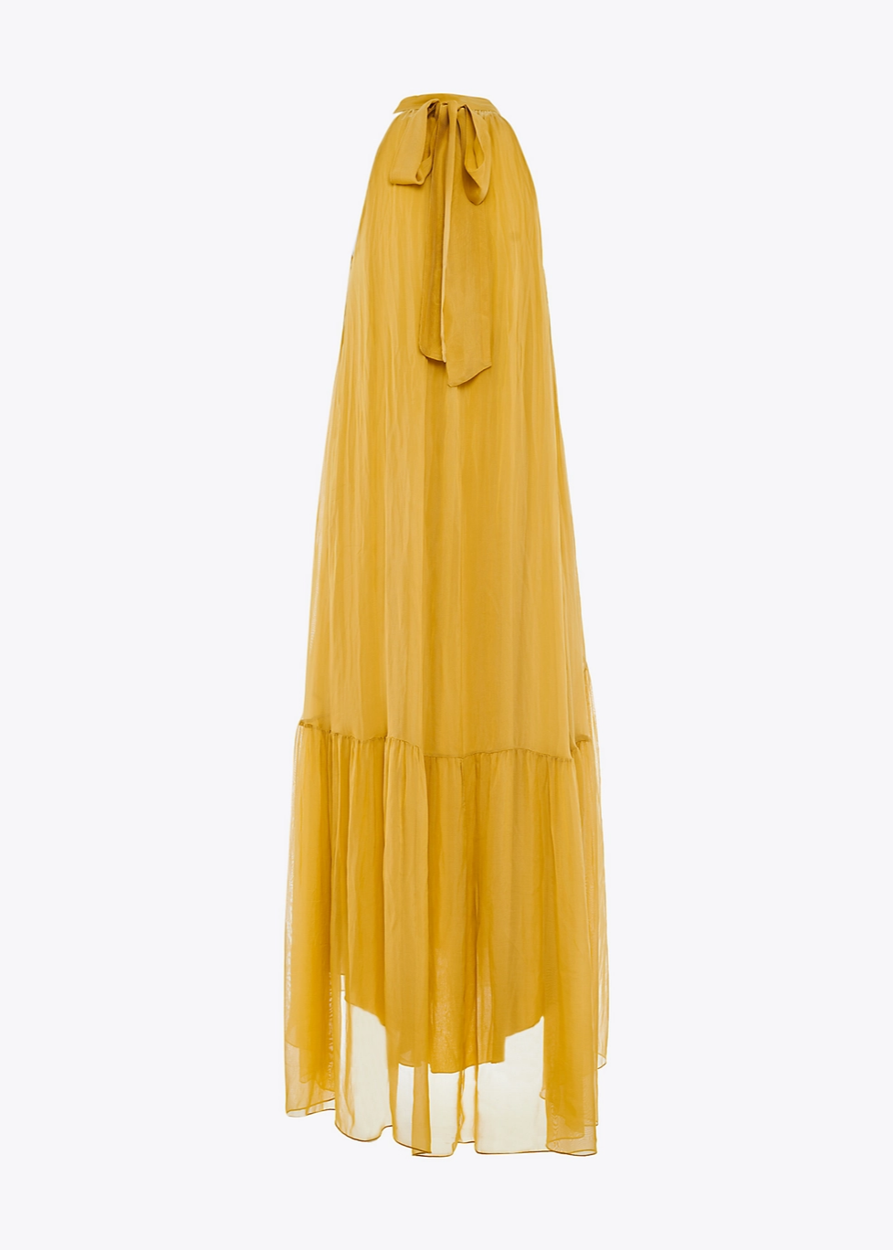 Vestido largo seda mostaza