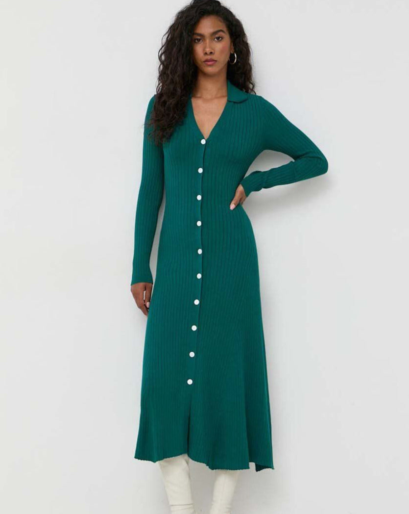 Vestido largo punto esmeralda