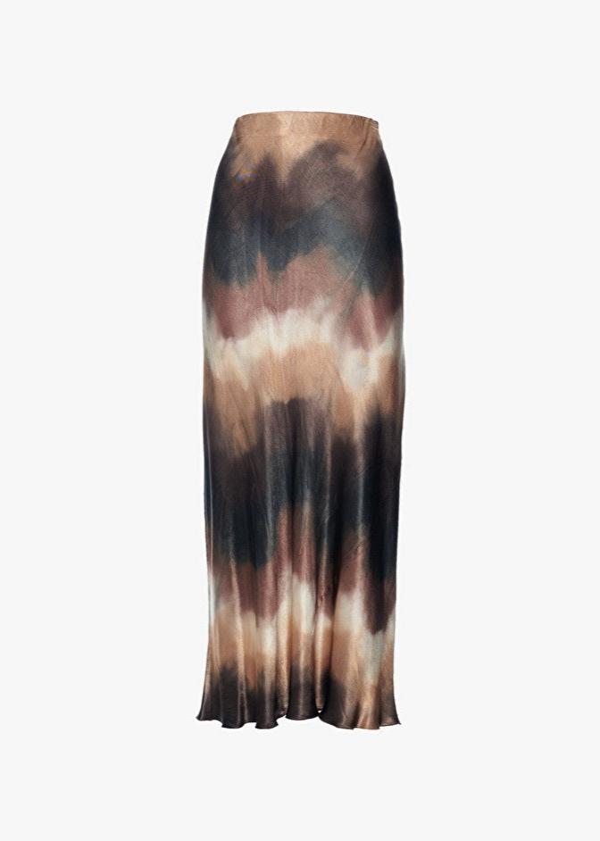 Falda tie dye en tonos marrones