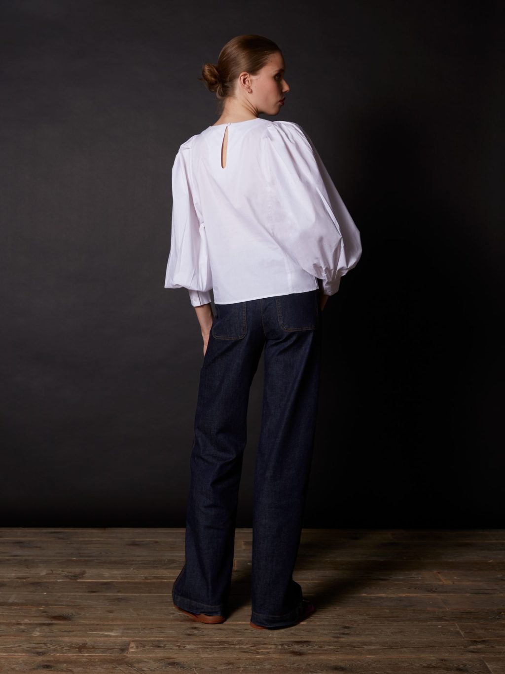 Camisa mangas abullonadas blanca