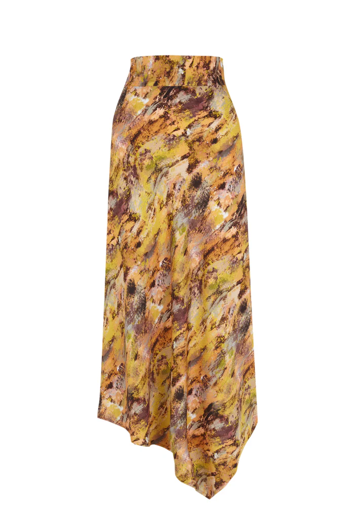 Falda chloe estampado mostaza