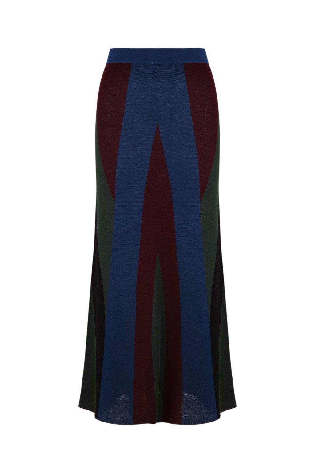 Falda recta estampado geométrico lurex azul