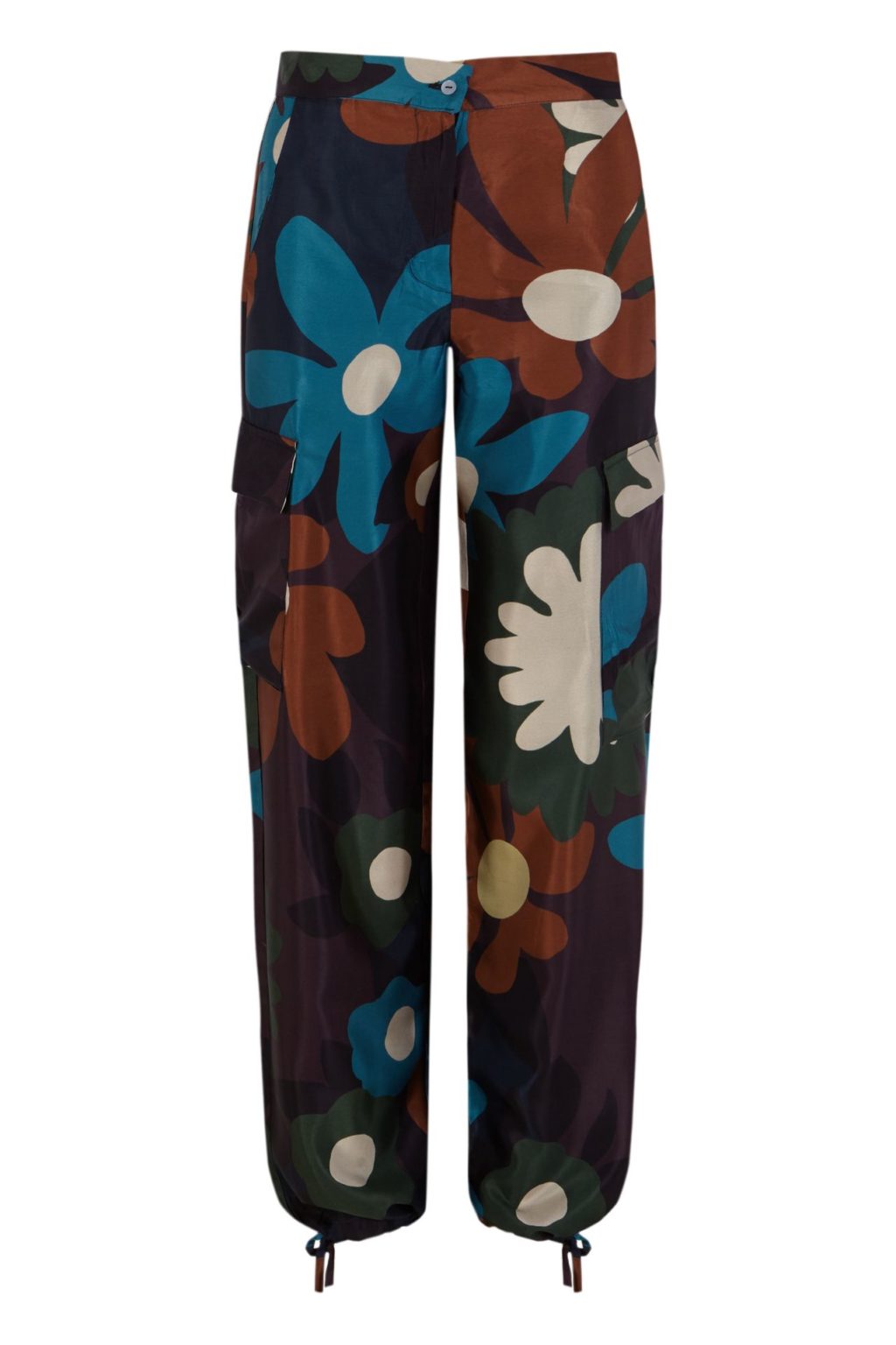 Pantalón viscosa cargo flores