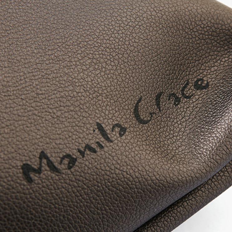 Bolso saco de piel suave gris