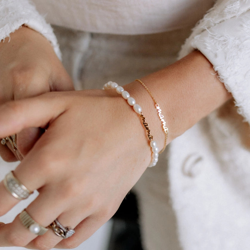 Pulsera perlas mamá
