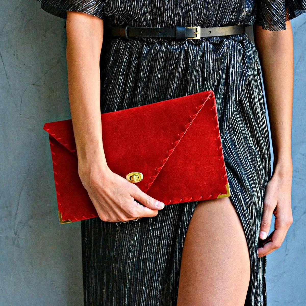 Bolso mano Symmetria rojo