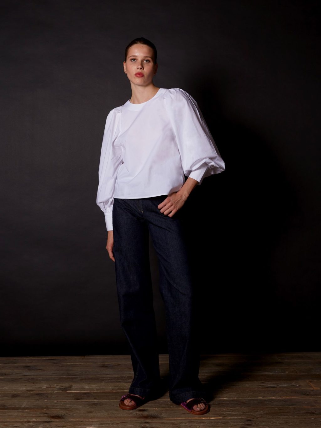 Camisa mangas abullonadas blanca