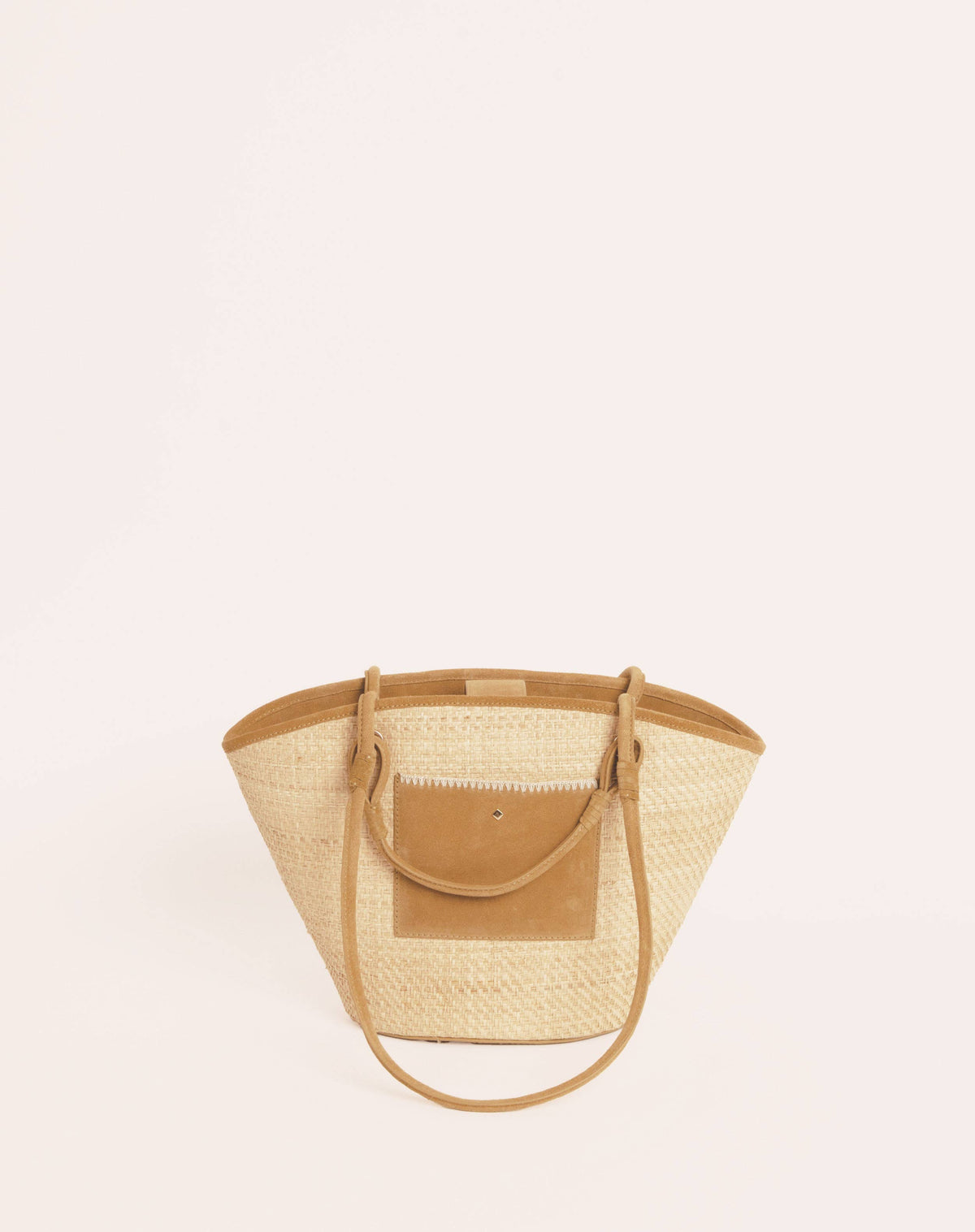 BOLSO CESTA RAFIA ANTE OCRE