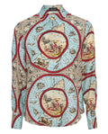 Camisa seda estampado mapa
